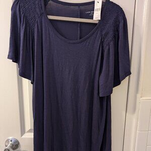 Swing Flutter-Sleeve Tee Lane Bryant Blue 14/16